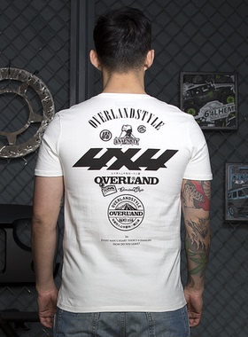 断码清仓【越野江湖】OVERLAND原创设计男女同款圆领T恤纯棉4*4