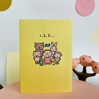 暴礼向日葵祝福大宝立体生日贺卡大口仔搞怪庆祝喝彩感谢创意卡片