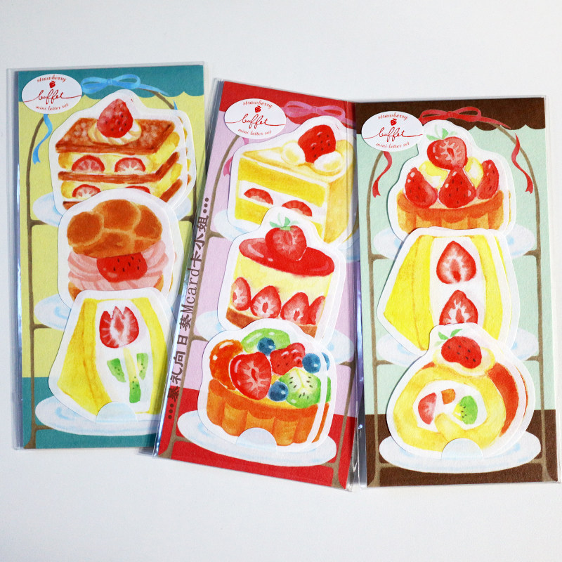 日本制蛋糕甜点便签迷你信封套装