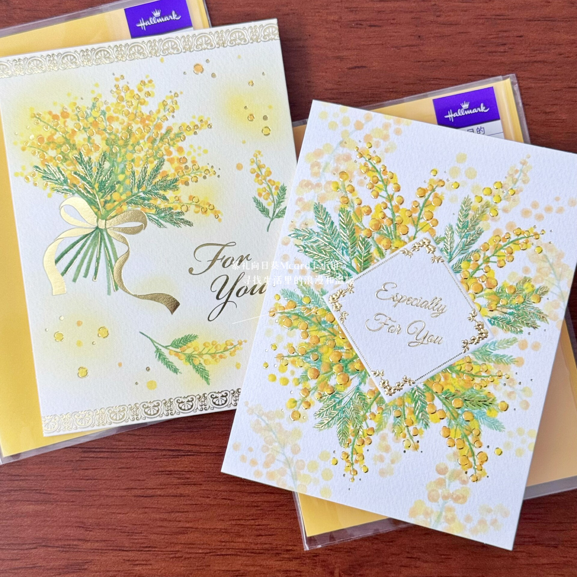 日本万用贺卡金合欢花创意端午节礼物感谢生日手写卡片送重要的人
