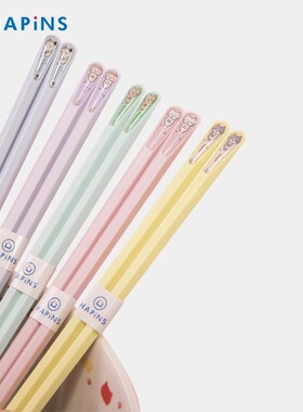 日本HAPiNS可爱猫咪合金筷子家用高档新款萌宠奶酪猫一人一筷专属