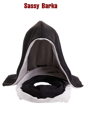 SassyBarka设计师款黑白灰纽结超大围脖围巾帽子男女中性自由造型