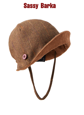 SassyBarka限定系带包头马术日常版设计师款男女秋冬复古显脸小