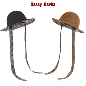 Sassy Barka 盖茨比系列几何纯色对撞拼接系带平檐圆顶礼帽子男女