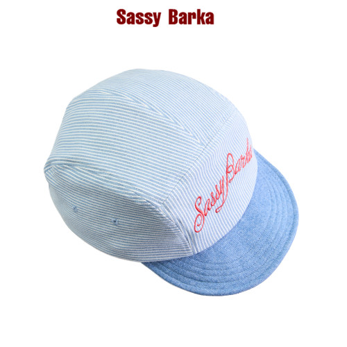 SassyBarka巅峰对决3号牛仔条纹丹宁纯棉鸭舌棒球帽子男女春夏秋