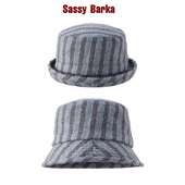 SassyBarka吉明尼先生升级版 蓝灰短卷檐渔夫帽子春秋男女蓝灰条纹