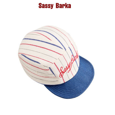 SassyBarka巅峰对决7#红蓝白条纹棒球鸭舌帽子男女四季