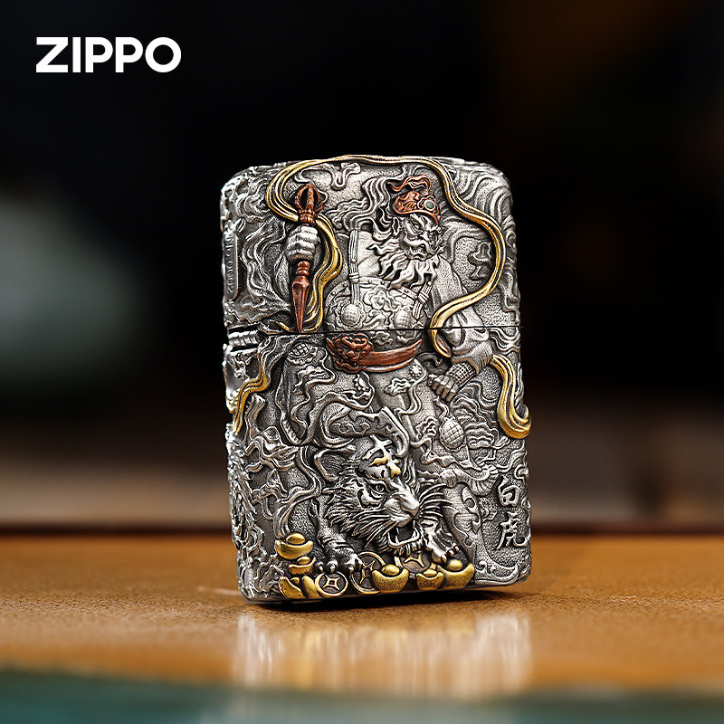 ZIPPO古银青龙白虎防风打火机