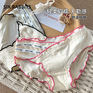 头 木耳边纯欲低腰短裤 六只兔子内裤 女纯棉底裆亲肤透气少女三角裤