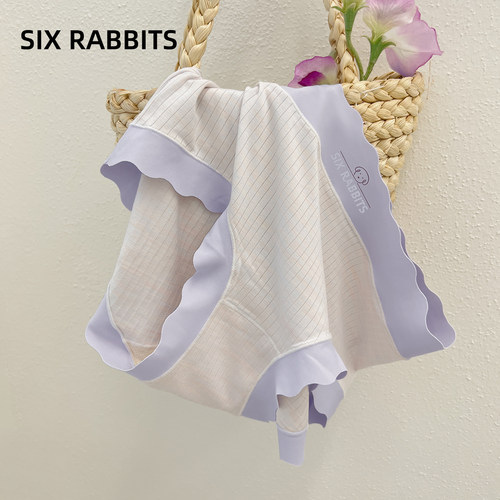 六只兔子抗菌纯棉底裆透气三角裤