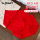 六只兔子大红色莫代尔内裤 女纯棉底裆新年本命年结婚包臀三角裤