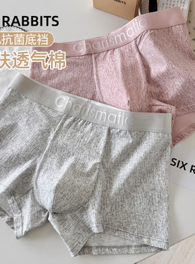 六只兔子棉质内裤男10A抑菌裆男士内裤中腰全包臀短裤头不夹臀