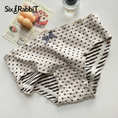 短裤 六只兔子内裤 女日系波点亲肤纯棉底裆包臀性感中腰学生三角裤