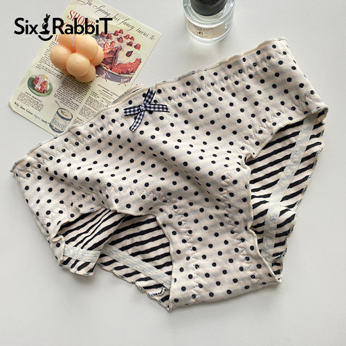 六只兔子日系波点纯棉底裆内裤女