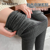 六只兔子保暖加绒打底裤 袜秋冬女加绒加厚连脚踩脚显瘦外穿连裤 袜