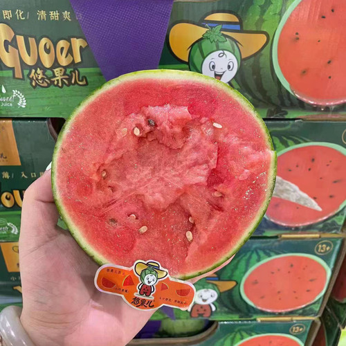 上海小时达当天达小糖丸西瓜手剥红囊小西瓜新鲜水果1箱6只包上海