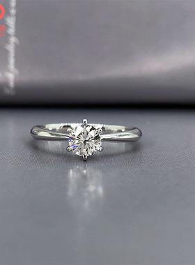 经典六爪钻戒现托 30分50分70分1克拉 18K金铂金PT950婚戒定制