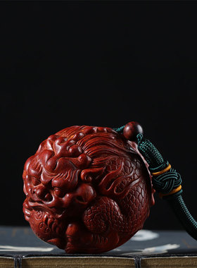 非洲小叶紫檀抱球貔貅手把件木质文玩把玩件随身男女木雕刻包挂件