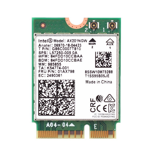 Intel Wi-Fi 6 电脑网卡 AX201 支持蓝牙5.2