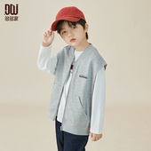 坎肩背心无袖 多多家 儿童中大童秋装 2025新款 外套 男童马甲春秋款