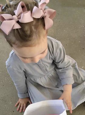 丹麦bow's by staer宝宝儿童手工蝴蝶结发夹发卡大号10cm