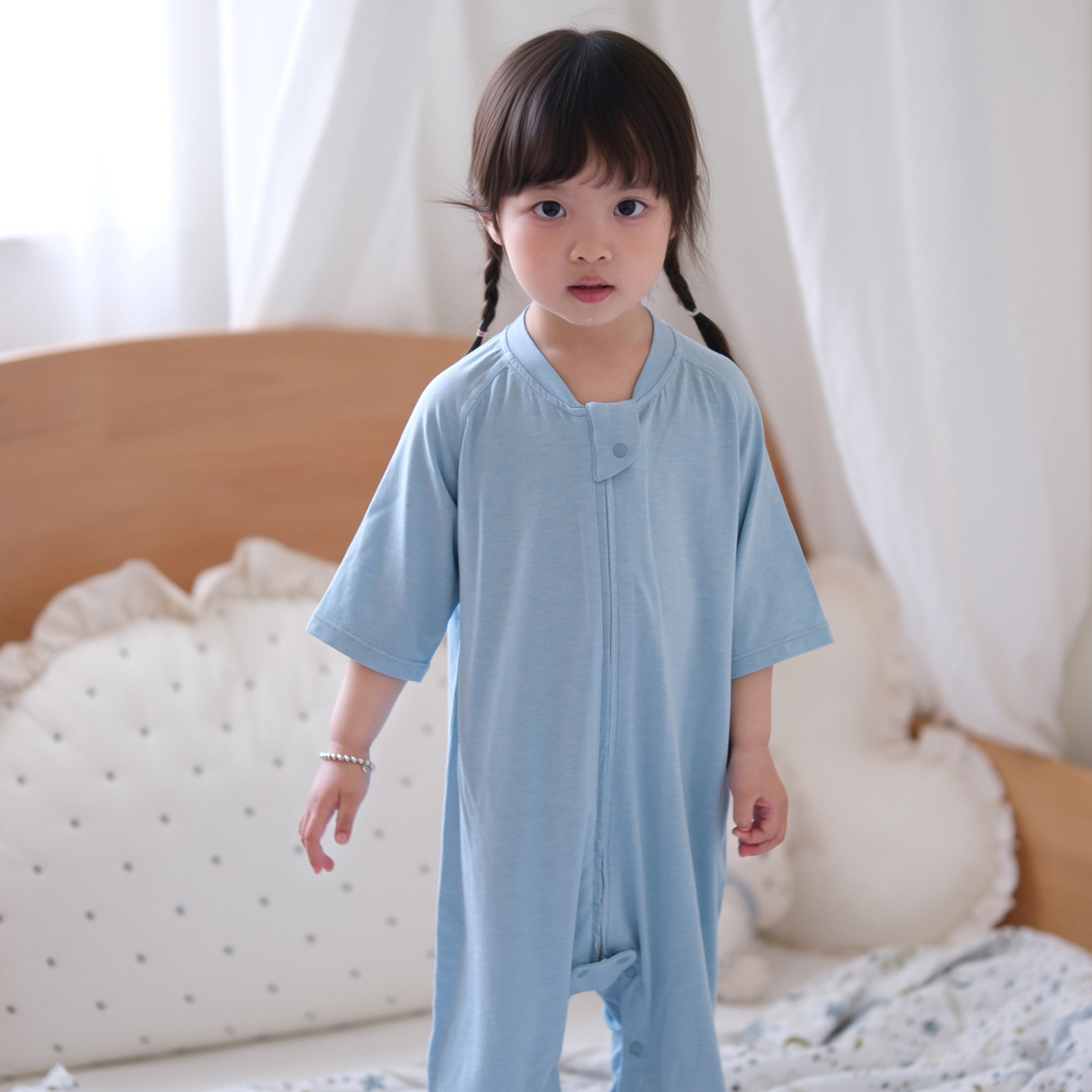 LIL SALLY KIDS婴儿睡袋四季通用竹棉弹力单层宝宝儿童夏季防踢被