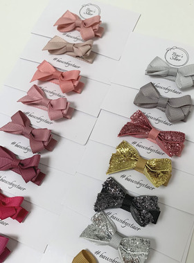 丹麦bow's by staer宝宝儿童手工蝴蝶结发夹发卡Mini号4.5cm