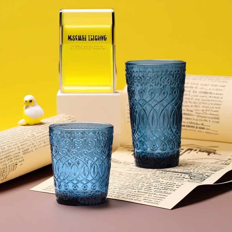 欧式加厚玻璃咖啡杯高颜值果汁杯酒店漱口杯彩色浮雕牛奶杯喝水杯,餐饮具,玻璃杯,淘宝优惠券,粉丝福利购,淘宝优惠卷