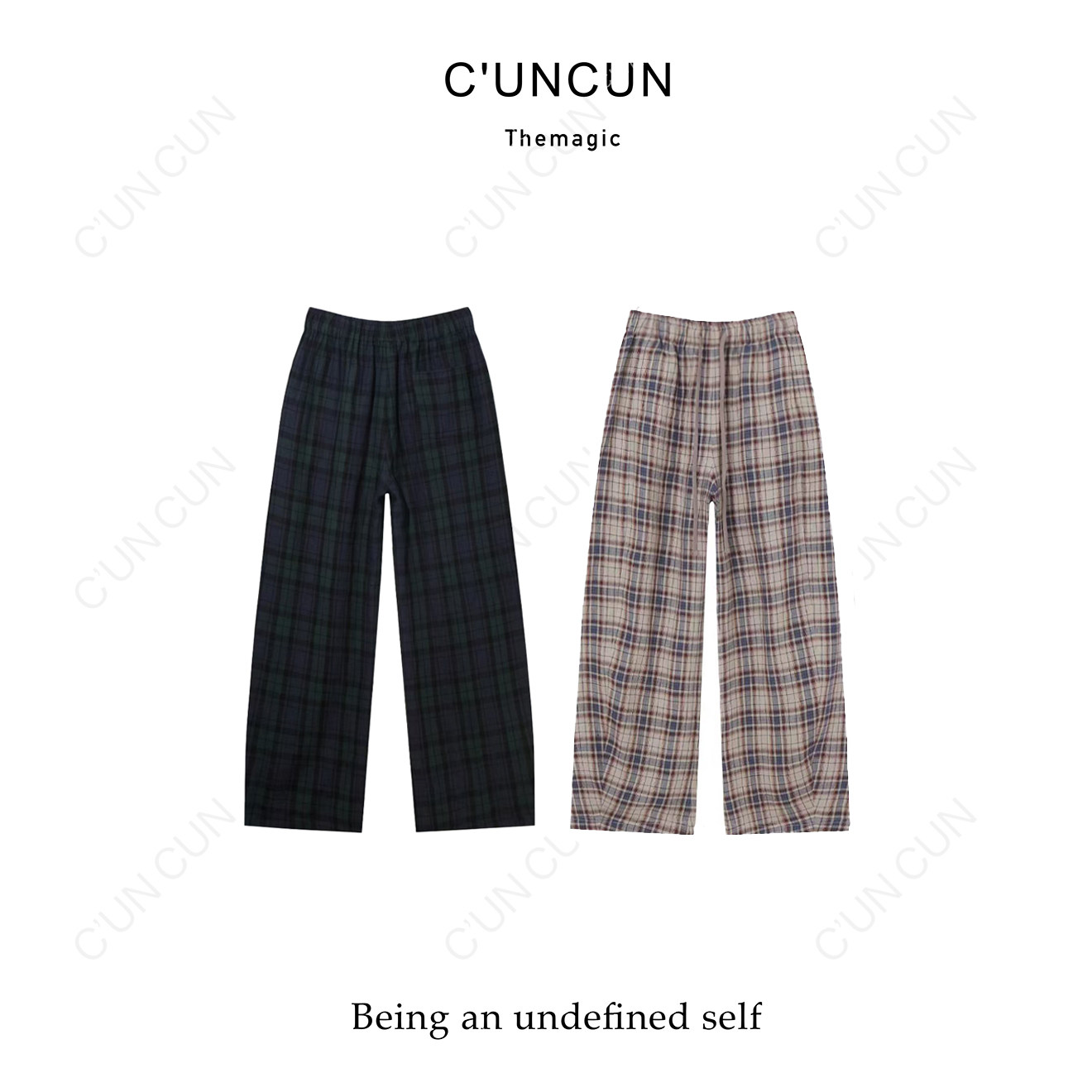 【村村CUNCUN】2025夏新款~日系原宿风格纹百搭直筒亚麻休闲裤女