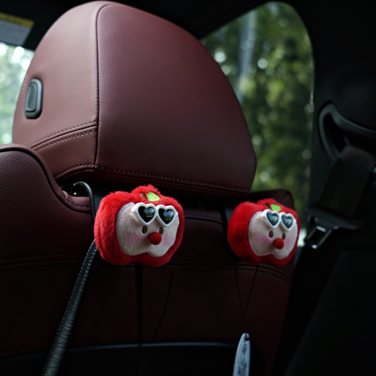 原创手工可爱苹果汽车座椅多功能收纳后圣诞车内用品车用挂钩装饰
