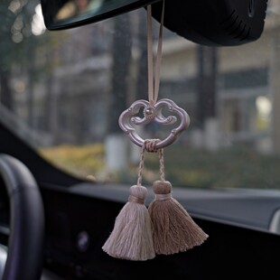 原创高级少女心珍珠如意车挂流苏挂饰汽车香片车载装 饰品祝福车饰