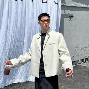 22秋季新款韩版时髦潮流个性撞色领小众设计休闲短夹克T071-P125图片
