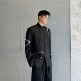 24秋新款潮流时髦个性镂空撞色小众设计走秀造型风西服950-P145，男装西服套装，星座1304（原C205）