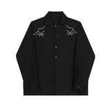 23年夏季新款潮流时髦古巴领个性小众铆钉装饰雅痞衬衣S227-P95，男装衬衫，星座1304（原C205）