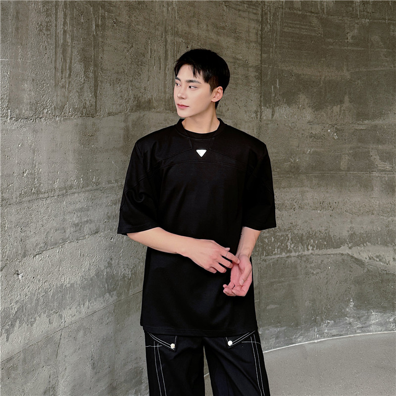 25年夏季新款潮流时髦个性拼接设计小众金属装饰造型T恤D37-P75，商品下架区商品下架区，星座1304（原C205）