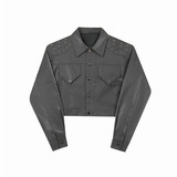 24年春季新款潮流时髦个性铆钉装饰韩版短款造型夹克T189-P145，男装夹克，星座1304（原C205）
