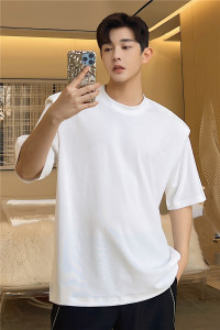 22年夏季新款潮流小众个性廓肩设计超凉爽宽松造型短袖T恤D15-P60图片
