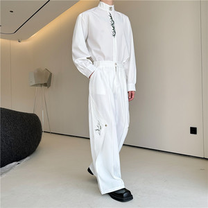 24秋新款潮流时髦个性贴片风刺绣设计小众造型宽松西裤F136-P90,男装西裤,星座1304（原C205）