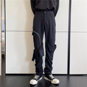 22年春季新款潮流个性设计拉链装饰可开裤腿造型小众西裤F98-P95图片