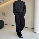 24秋新款潮流时髦个性贴片风刺绣设计小众造型宽松西裤F136-P90，男装西裤，星座1304（原C205）