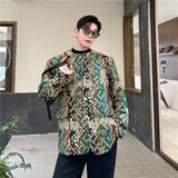 24年秋季新款潮流时髦个性彩色格子设计小众无领呢子外套966-P155，男装西服，星座1304（原C205）