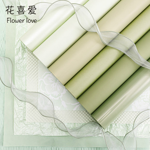 花喜爱春日薄荷曼波系鲜花包装 纸花束包花纸手工diy内衬礼物材料