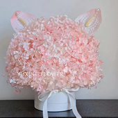 花喜爱 永生绣球干花花束装 饰搭配单支安娜绣球手工diy花艺材料