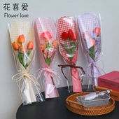 单支袋鲜花束包装 花喜爱 蕾丝风格 新款 花店花艺资材 母亲节