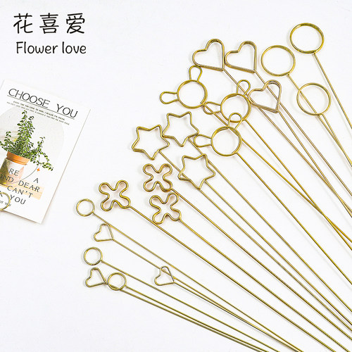 花店必需品花喜爱金属花插卡片夹
