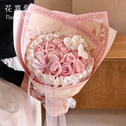 瓶中华光花卉是浪漫花艺包装纸