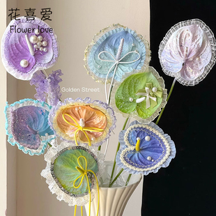 饰花艺花店手工diy织带 韩国蕾丝花边鲜花束创意点缀装 花喜爱