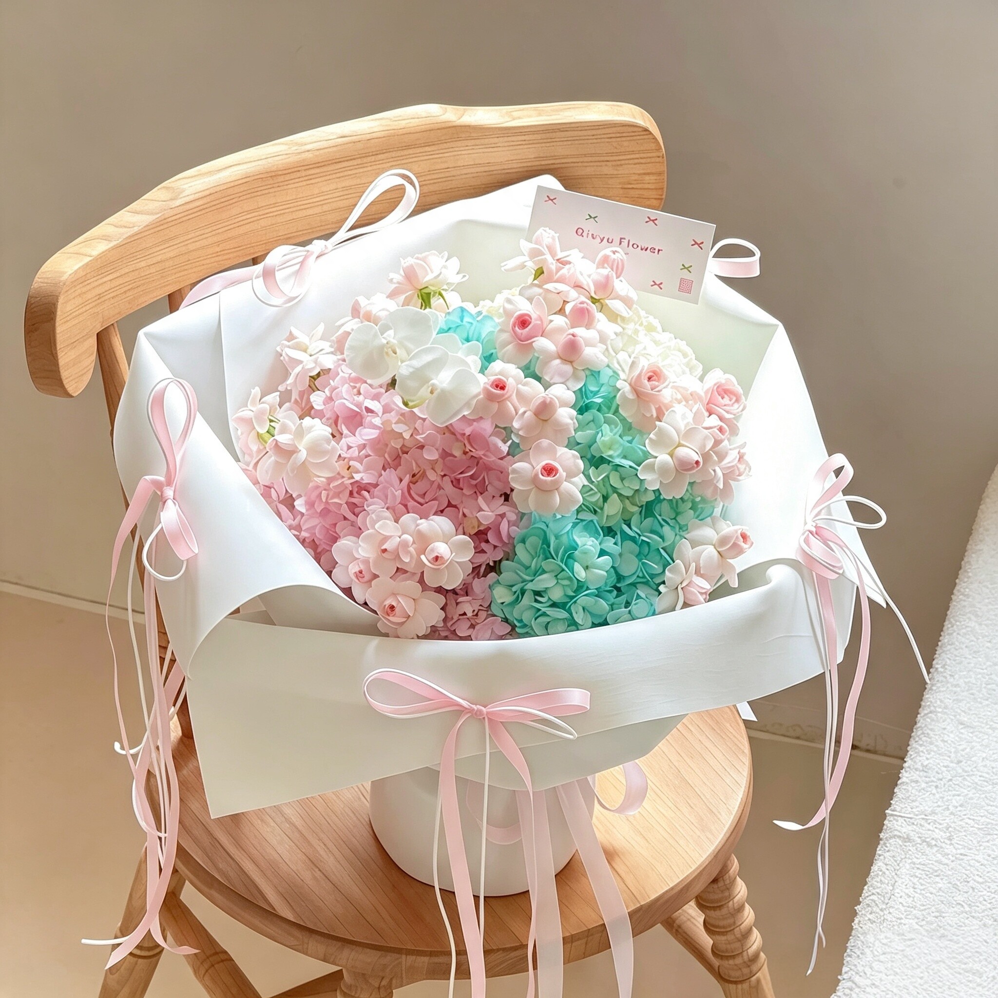 花喜爱白色浪漫泡泡棉造型纸