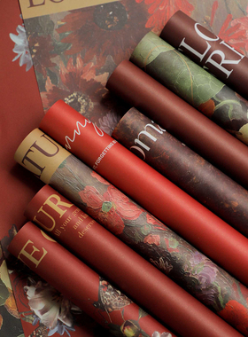 花喜爱 网红油画风复古包装纸美拉德花束包花纸手工diy花艺材料