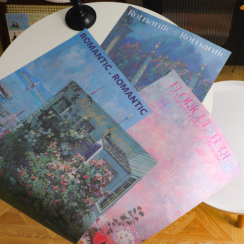 花喜爱梦境油画包装纸牛皮纸爆款